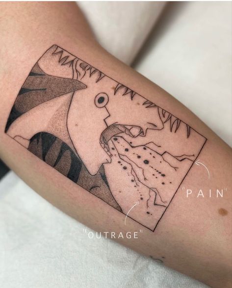 Toge Inumaki by ig:@tephrania Inumaki Tattoo Ideas, Toge Inumaki Tattoo Ideas, Jjk Tattoos Ideas, Jjk Anime Tattoos, Inumaki Toge Tattoo, Inumaki Toge Mouth Tattoo, Anime Tattoo Jujutsu Kaisen, Inumaki Tattoo, Inumaki Earrings