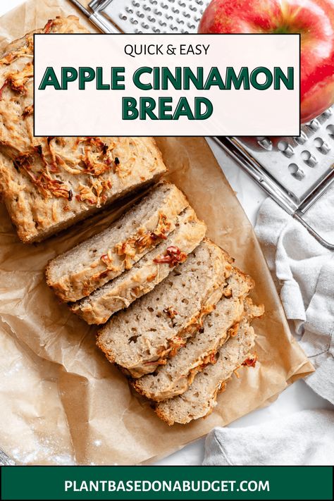 Apple Cinnamon Bread Apple Cinnamon Yeast Bread, Apple Cinnamon Oatmeal Bread, Apple Cinnamon Bread Healthy, Vegan Quick Bread, Apple Cinnamon Challah Bread, Paleo Apple Cinnamon Bread, Vegan Apple Bread, Vegan Apple Muffins, Vegan Zucchini Bread