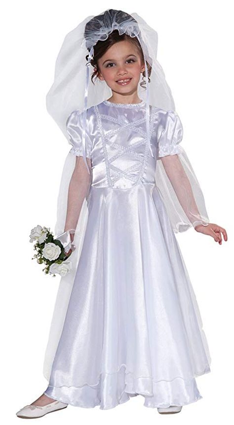 Forum Novelties Little Bride Wedding Belle Child Costume Dress and Veil, Small costume ideas for kids mardi gras outfit casual costume design makeup costumes kid halloween carnaval carnival st patricks day party oufit boys girls fashion outfits gift ideas fashion outfits for celebration party dress up simple buy decorations costumes for teens simple inspirations bestfriend easy creative childs children carnival birthday party theme products Independence Day Labor Day trends funny trendy outfits Wedding Dress Costume, Halloween Kids Costumes Girls, Kid Halloween, Pretty White Dresses, Belle Costume, Bride Costume, Design Makeup, Carnival Birthday, Belle Dress