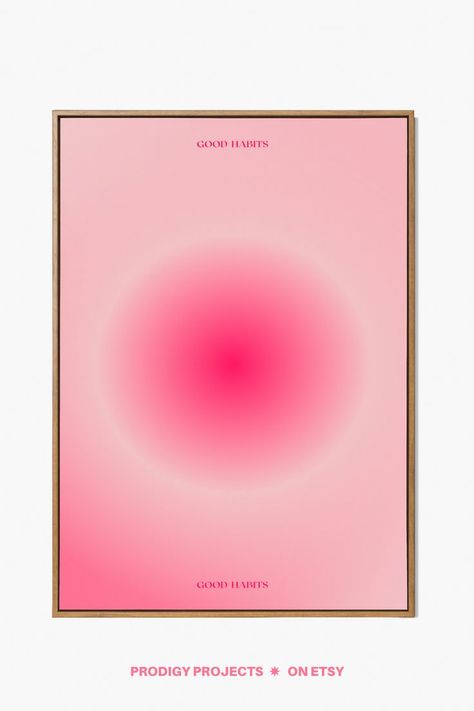 Wall Print Design, Aesthetic Gradient, Aesthetic Aura, Aura Wall Art, Gradient Wall, Aura Poster, Affirmation Posters, Pink Aura, Pink Gradient