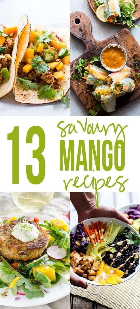 Love Mangoes? Make the most of them with 13 insanely delicious recipes that use mangoes in savoury dishes so that you get the best of both worlds - sweet and spicy! Fruit Salsa Recipe, Food Story, Fruit Salsa, Mango Recipes, Recipe Roundup, My Food, Salsa Recipe, Fruit Recipes, Blow Your Mind