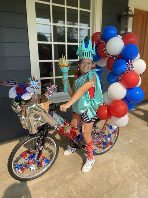 4th Of July Bicycle Decorations, Bike Decorating Ideas For Parade Kids 4th Of July, Bike Parade 4th Of July, Decorating Bikes For 4th Of July, 4th Of July Bike Parade Decorations Kids, Decorate Bike For 4th Of July Parade, Patriotic Bike Decorations, Usa Golf Cart Parade, Fourth Of July Bike Decorating Ideas