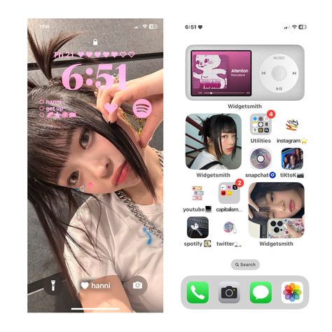 Newjeans Ios 16, Iphone Ios 16 Layout, Focus Iphone, Ios 16 Layout, Layout Home, Iphone Home Screen Layout, Phone Inspiration, Iphone Organization, Iphone App Layout