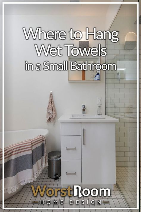 Where to Hang Wet Towels in a Small Bathroom Hang Bathroom Towels Ideas, Ways To Hang Towels In Bathroom, Wet Towel Hanging Ideas, How To Hang Bath Towels, Bathroom Towel Ideas Hanging, How To Hang Towels In Bathroom, Towel Hanging Ideas Bathroom, Wet Bathroom Ideas, Bathroom Towel Hanging Ideas