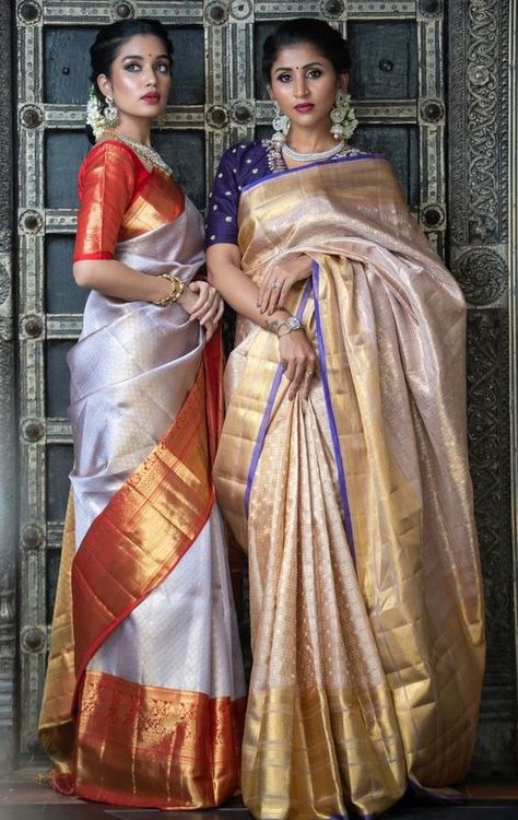 Saree Inspiration, Sabyasachi Bridal, Latest Silk Sarees, Kanjeevaram Sarees, Kanjivaram Sarees Silk, Bridal Sarees South Indian, Indian Sari Dress, Fashionable Saree Blouse Designs, Wedding Saree Collection