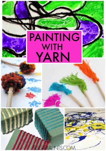 Painting With Yarn, Yarn Painting Art, Yarn Painting, Sensory Art, Painting Activities, Alphabet Crafts, Painting Art Lesson, Art Activities For Kids, Kids Diy