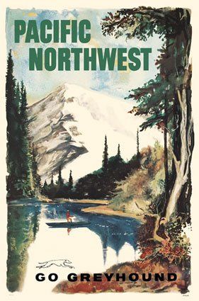 Pacific Northwest Vintage Travel Poster | Flickr - Photo Sharing! Pacific Northwest Style, Northwest Style, Pacific Northwest Travel, Personalised Scrapbook, Travel Ads, Leather Photo Albums, Retro Travel Poster, The Pacific Northwest, Album Photo