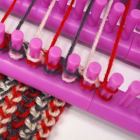 How To Use A Loom To Make A Blanket, S Loom Knitting Patterns, Looming Blankets, Easy Loom Knitting Projects, Knitting Loom For Beginners, Loom Knit Blanket, Long Loom Knitting, Loom Patterns Free, Knitting Patterns Hat