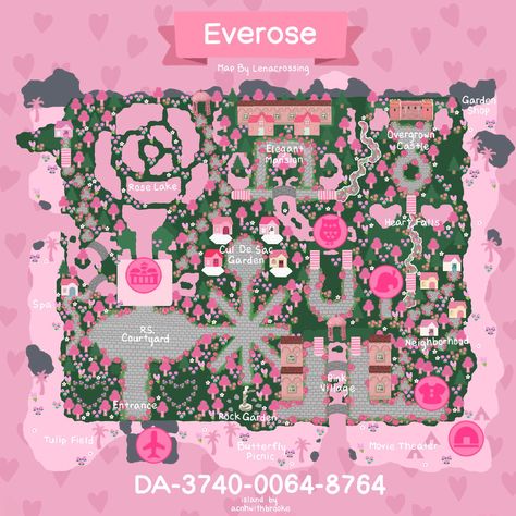 Brooke ♡ on Twitter: "Surprise 🥳 Welcome to Everose, an elegant overgrown rose garden island 🌷🌸💕 Map by @/Lena crossing on IG 💗 #AnimalCrossingNewHorizons #ACNH #acnhinspo #acnhdreamaddress… https://t.co/6Ld0S2eJ4u" Aesthetic Acnh Villagers, Acnh Nana, Acnh Areas, Kawaii Acnh, Kawaii Island, Fairy Island, Animal Crossing Pc, Cottagecore Animal Crossing, Dream Address