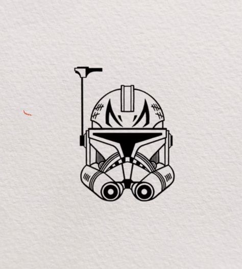 Star Wars Small Drawings, Rex Helmet Tattoo, Captian Rex Tattoo, Clone Wars Tattoo Small, Captain Rex Helmet Tattoo, Chopper Star Wars Tattoo, Star Wars Captain Rex Tattoo, Captain Rex Tattoo Minimalist, Clone Force 99 Tattoo