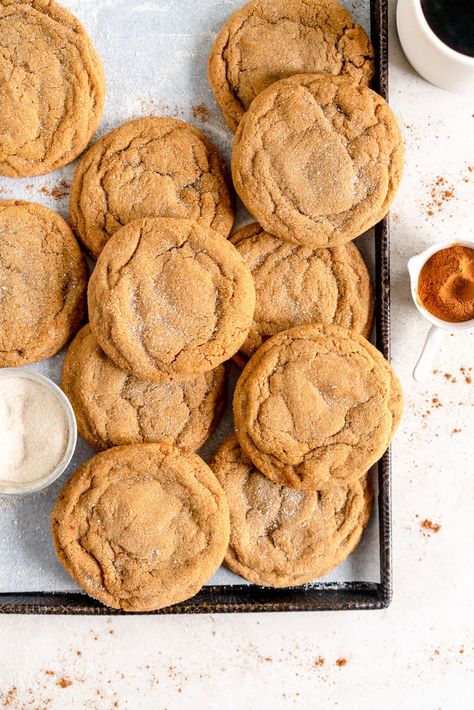 Ginger Molasses Sugar Cookies (Soft and Chewy) Cloudy Kitchen: Ginger Molasses Sugar Cookies are soft, chewy, and spicy, and rolled in a ginger sugar. They come together super quickly with no chill time. Freeze Cookie Dough, Cookies Soft And Chewy, Cloudy Kitchen, Ginger Molasses, Cookies Soft, Buttery Shortbread Cookies, Ginger Molasses Cookies, Frozen Cookie Dough, Frozen Cookies