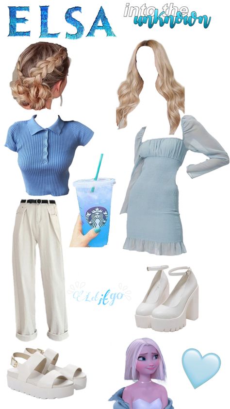 Formal Disney Inspired Outfits, Modern Elsa Outfit, Elsa Modern Outfit, Elsa Outfit Ideas, Elsa Inspired Outfit, Frozen Disneybound, Elsa Disneybound, Frozen Inspired Outfits, Hongkong Outfit