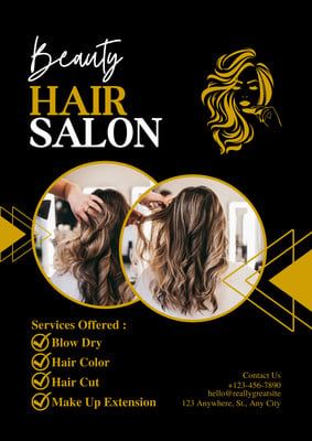 Hey Every One I can send you beauty hair salon and Services Offered Blow Dry OR Hair Color OR Hair Cut And Make up extension Salon Offer Poster Design, Salon Course Poster, Hairdresser Flyer Design, Hair Salon Poster, Hair Salon Offer Poster, Hair Salon Flyer, Black Hair Salon, Black Hair Salons, Adobe Photo