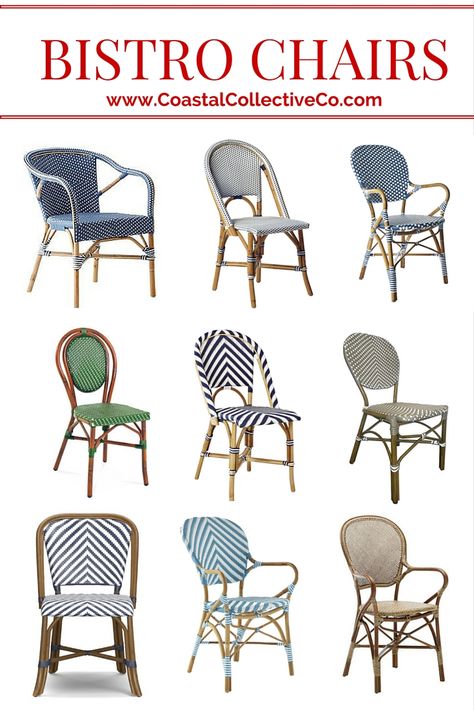 Where To Find Bistro Chairs Parisian Bistro Chairs, Parisian Bistro, Bistro Furniture, Outdoor Patio Set, Parisian Cafe, Well Woven, Bistro Chairs, Coastal Interiors, Cafe Chairs