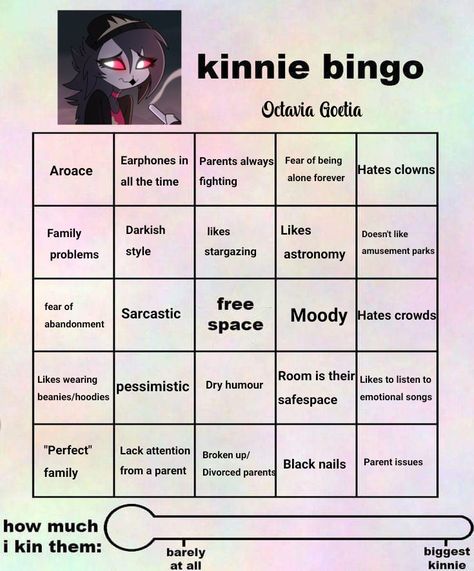 Kin Bingo Template, Shera Kinnie Bingo, Kinnie Bingo Helluva Boss, Lucifer Kinnie Bingo, Character Bingo Kinnie, Helluva Boss Kinnie Bingo, Hazbin Hotel Kinnie Bingo, Character Bingo, Kin Bingo