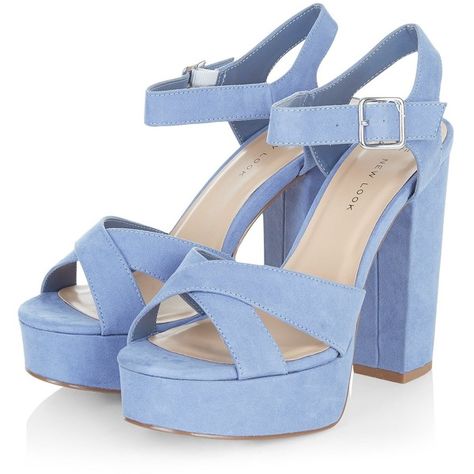 Wide Fit Blue Suedette Cross Strap Block Heels (€40) ❤ liked on Polyvore featuring shoes, sandals, heels, zapatos, blue, wide heel sandals, blue heeled shoes, block heel ankle strap sandals, ankle wrap sandals and cross strap sandals Blue Shoes Heels, Blue Sandals Heels, Blue Block Heels, Wrap Shoes, Shoes Heels Classy, Ankle Tie Sandals, Fashion Shoes Sandals, Ankle Strap Sandals Heels, Wide Heels