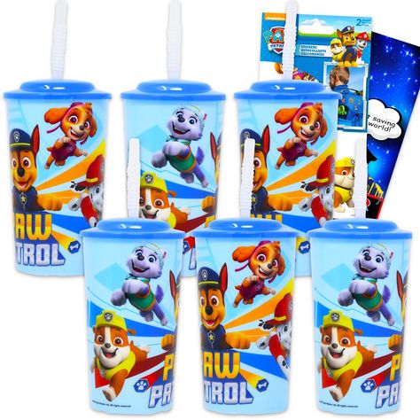 PRICES MAY VARY. Paw Patrol Sippy Cup Set - 6 Pack Paw Patrol Tumbler with Straw Bundle With Paw Patrol Stickers (Paw Patrol Cup for Toddlers Kids Adults). This Nickelodeon Paw Patrol party favor bundle comes with 6 Paw Patrol cups with lid and straw, each able to hold 16 oz. Sure to be a hit with Paw Patrol fans of all ages, these Paw Patrol tumblers are great to use as party favors, party supplies, goodie bag fillers, gift basket fillers, and more! Each durable cup depicts colorful artwork fea Paw Patrol Party Ideas Boys, Paw Patrol Party Favors Bags, Paw Patrol Cup, Paw Patrol Tumbler, Paw Patrol Goodie Bags, Paw Patrol Cups, Paw Patrol Centerpiece, Paw Patrol Party Favors, Paw Patrol Stickers