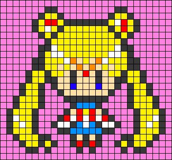 Nerd Perler Bead Patterns, Sailor Moon Grid Pattern, Among Us Alpha Pattern, Sailor Moon Pixel Art, Sailor Moon Perler Beads, Anime Pixel, Anime Tv, Pixel Beads, Pearl Beads Pattern