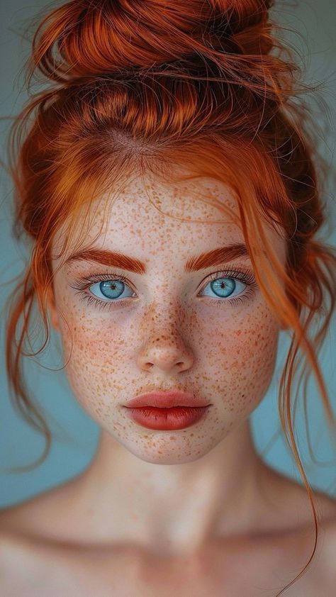 Red Hair Blue Eyes Girl, Red Hair Freckles, Red Hair Blue Eyes, Fair Skin Makeup, I Love Redheads, Beautiful Freckles, Red Haired Beauty, Red Hair Woman, Beautiful Red Hair