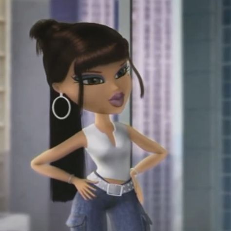 Yasmin Bratz Cartoon, Yasmin Bratz Pfp, Bratz Yasmin Cartoon, Yasmin Bratz Outfit, Yasmin Bratz Aesthetic, Brown Cartoon Characters, Mexican Bratz Doll, Jazmin Bratz, Yasmine Bratz