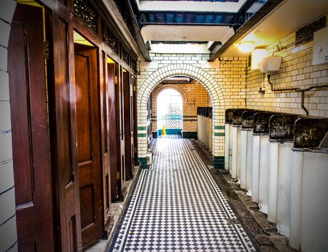 Public Toilets, South End Green | by London Less Travelled Public Bathroom, Restroom Design, Toilet Art, Hampstead Heath, Art Nouveau Tiles, Public Bathrooms, Cottage Renovation, Washroom Design, Old Room