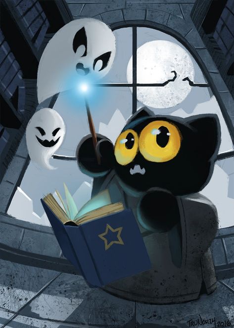 Magic Cat Academy, Momo The Cat, Wizard Cat, Halloween Crafts Preschool, Magic Cat, So Weird, About Halloween, Google Doodles, Halloween Magic