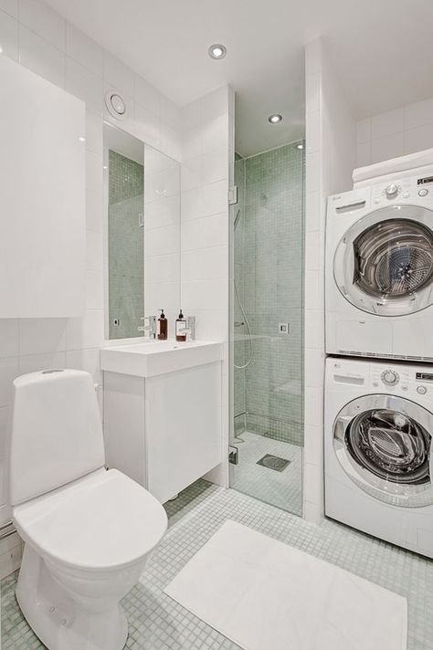 Bathroom Laundry Room Combo, Laundry Bathroom Combo, Shower Design Ideas, Basement Laundry Room, Basement Laundry, Small Bathroom Organization, Laundry Room Bathroom, Small Laundry Rooms, Downstairs Bathroom