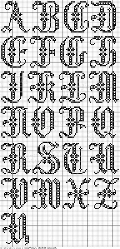 free cross stitch alphabet Gothic Alphabet, Cross Stitch Alphabet Patterns, Cross Stitch Fonts, Alfabet Letters, Cross Stitch Letters, Embroidery Alphabet, Pola Kristik, Cross Stitch Alphabet, Cross Stitch Samplers