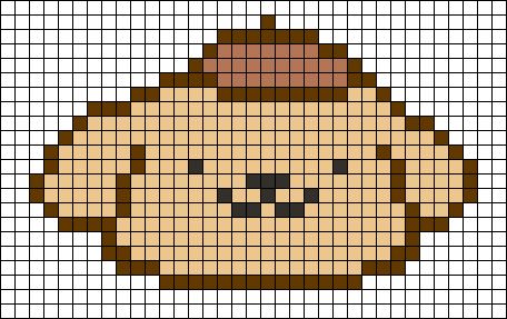 Pompompurin Alpha Pattern, Pochacco Alpha Pattern, Alpha Patterns Sanrio, Sanrio Alpha Pattern, Alpha Patterns Crochet Studio Ghibli, Art Pixel, Hamma Beads Ideas, Dog Patterns, Pixel Crochet