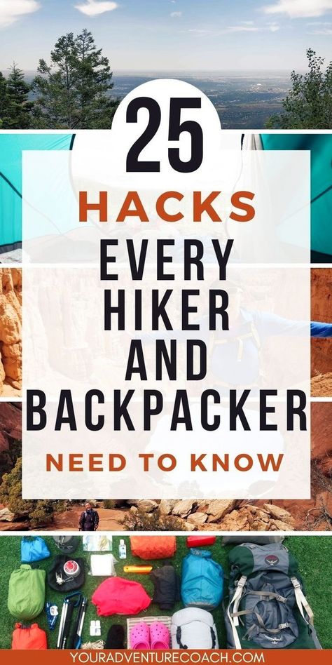 Backpacking can be an amazing experience, but it can also be challenging if you're not prepared. That's why we've put together a list of backpacking hacks including tips on how to pack efficiently, to ways to stay safe and comfortable in the backcountry, and more. Read on for some essential backpacking wisdom! How To Pack Backpack, Backpack Hacks, Backpacking Hacks, Backpacking List, Backpacking For Beginners, Backpacking Bag, Ultralight Backpacking Gear, Beginner Hiking, Backpacking Essentials