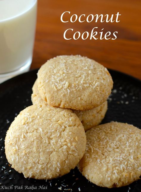 Dessicated Coconut, Cookies Eggless, Egg Free Cakes, Coconut Flour Cookies, Eggless Cakes, Coconut Cookies Recipes, Oatmeal Coconut Cookies, Eggless Desserts, No Flour Cookies