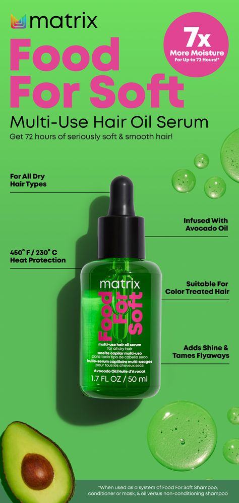 Matrix Food For Soft, Matrix Hair Products, Salon Content, Short Afro Hairstyles, Matrix Hair, Natural Hair Growth Tips, Dry Brittle Hair, Hair Oil Serum, Short Afro