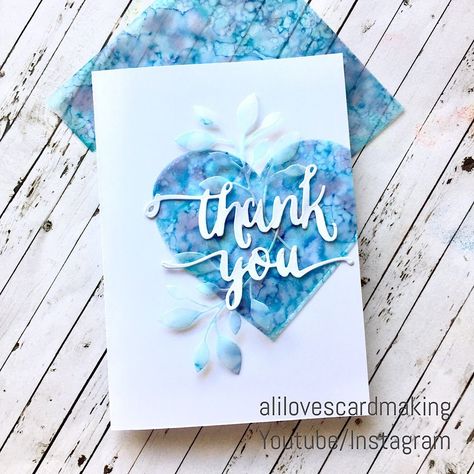 Hello crafty friends! Well, I channeled my "inner Jennifer Mcguire" for this post! - inspired today after watching her latest video wher... Jennifer Mcguire Cards, Alcohol Ink Crafts, Homemade Birthday Cards, Jennifer Mcguire, Gift Tag Cards, Embossed Cards, Alcohol Ink Painting, Alcohol Inks, Marbling