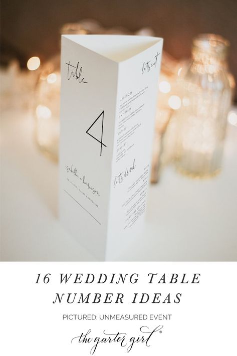 Table Number Tent Cards, Easy Table Numbers Diy, Table Number With Menu, Menu And Table Number Ideas, Cheap Table Number Ideas, Table Numbers Long Tables, Table Labels Wedding, Diy Table Signs For Wedding, Wedding Table Number Sign