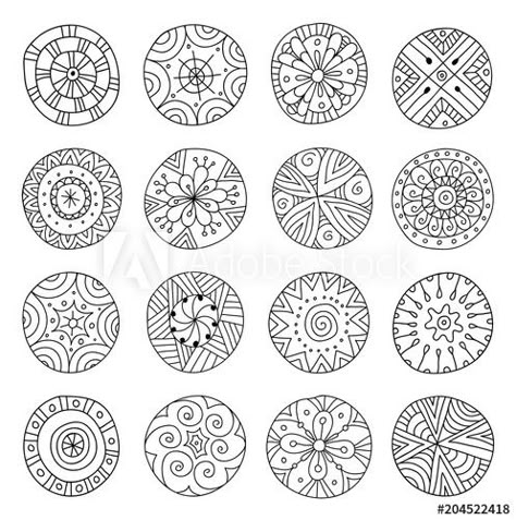 Doodle Zen, Circle Doodles, Line Doodles, Zen Doodle Patterns, Zen Doodle Art, Easy Doodle Art, Zentangle Drawings, Doodles Zentangles, Hand Drawn Pattern