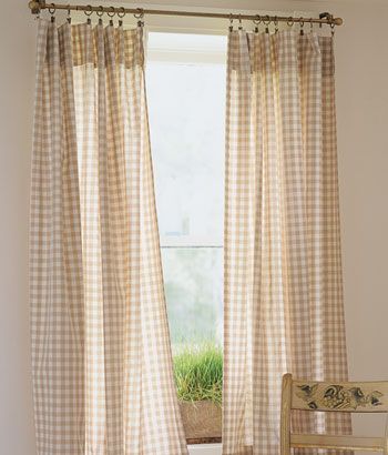 Rod Pocket Curtains Diy, Cottage Core Curtains, Vintage Curtains Living Room, Country House Curtains, Checked Curtains, Small Bathroom Window, Gingham Curtains, Country Style Curtains, Summer Curtains