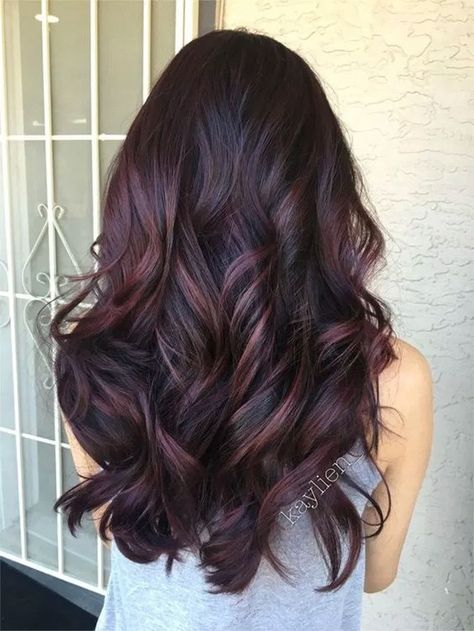 Blackberry Hair is The Unexpected Spring Hair Color Trend | Fashionisers© #haircolorbalayage Blackberry Hair, Spring Hair Color Trends, Trendy We Fryzurach, Purple Balayage, Peekaboo Highlights, Plum Hair, Spring Hair Color, Spring Hair, Red Highlights