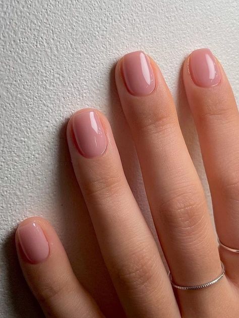 short nude nails Gel Neutral Nail Designs, Elegant Short Manicure, Natural Professional Nails, Neutral Nails Engagement Photos, Short Active Length Nails, Natural Short Gel Nails Simple, Short Clean Nails Spring, Minimalist Nail Art 2024, Shorties Nails Nude Pink