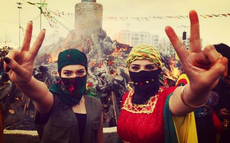 Kurds in Syria, Afrin Happy Newroz, Spam Aesthetic, Kurdish Women, Kurdish Culture, Army Couple, Scarf Mask, Celebration Around The World, Lion And Lioness, Warrior Girl