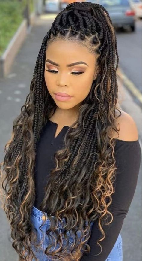 Goddess Braid Updo For Black Women, Long Goddess Braids With Color, Ombre Goddess Braids, Pony Braids, Bohemian Goddess Braids, Goddess Box Braids, Big Box Braids Hairstyles, Goddess Braids Hairstyles, African Hair Braiding Styles