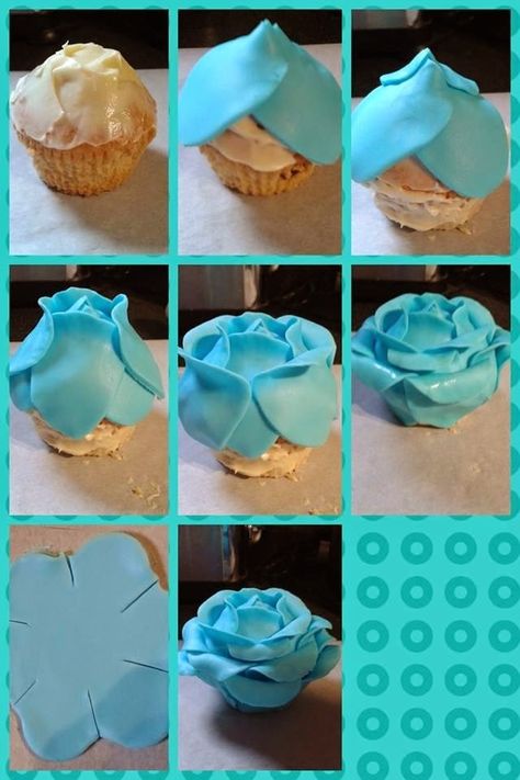 Muffin Decoration Ideas, Cupcakes Decoration Fondant, Muffin Decoration, Torte Cupcake, Modeling Chocolate, Cupcake Designs, Fondant Flowers, Flowers Ideas, Fondant Cupcakes