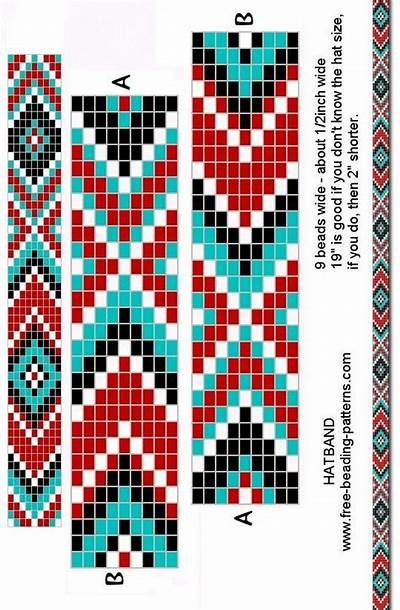 Free Printable Loom Beading Patterns | loom beading bracelet pattern ... Beaded Hat Bands, Native American Beadwork Patterns, Native Beading Patterns, Patterns Printable, Bead Loom Designs, Loom Jewelry, Bead Loom Pattern, Loom Bracelet Patterns, Motifs Perler