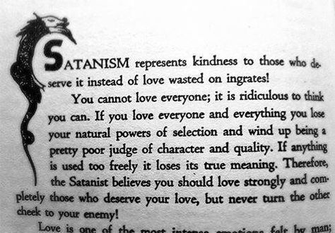 Exactly how everyone should be Satanic Rules, Spiritual Satanism, Theistic Satanism, Laveyan Satanism, The Satanic Bible, Love Everyone, Spell Book, Book Of Shadows, Sake