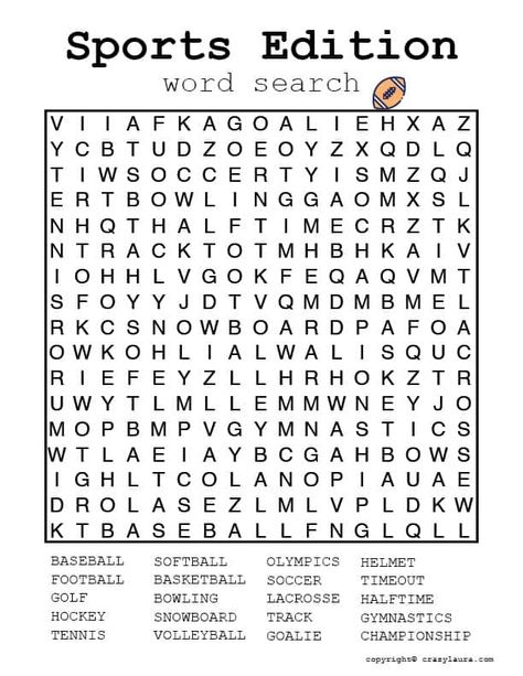 Looking for a fun & cheap way to spend quality time with the kids? Check out these free sports word search printable game sheets! Sports Word Search Printables, Babysitting Worksheets, Sports Word Search, Games To Print, Word Search Free Printable, Holiday Word Search, October Newsletter, Easy Word Search, Word Search For Kids