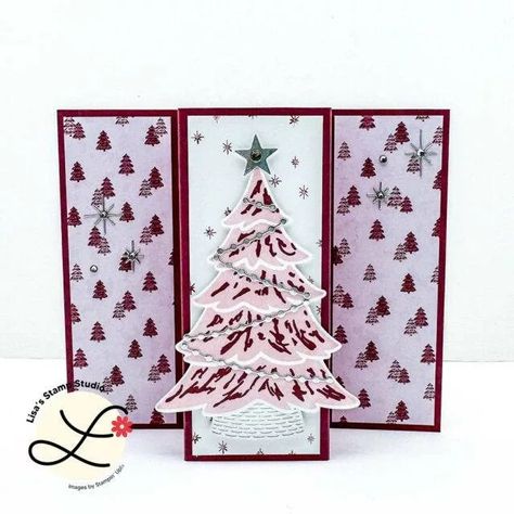 Lisa Curcio, Handmade Card Ideas, Christmas Card Tutorials, Gatefold Cards, Halloween Arts And Crafts, Fold Cards, Holiday Paper, Diy Christmas Cards, Card Making Tutorials