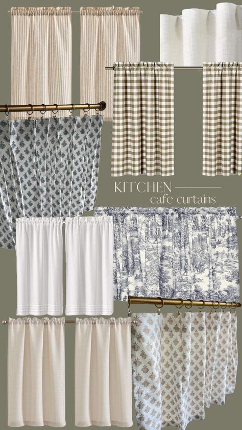 Pleated Block Print Cafe Curtain … curated on LTK Pantry Cafe Curtain, Kitchen Half Curtain Ideas, Cafe Curtain Ideas For Bedroom, Curtain In Pantry, Cottage Curtains Ideas Kitchen, Cafe Curtains In Dining Room, How To Sew Cafe Curtains, Cafe Curtain Dining Room, Laundry Room Cafe Curtains