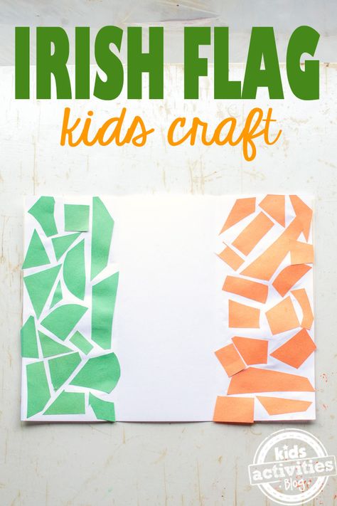 Multicultural Night, Flag Of Ireland, Toddler Projects, Flag Crafts, St Patricks Day Crafts For Kids, Irish Crafts, St Patrick Day Activities, Flag Coloring Pages, Summer Preschool