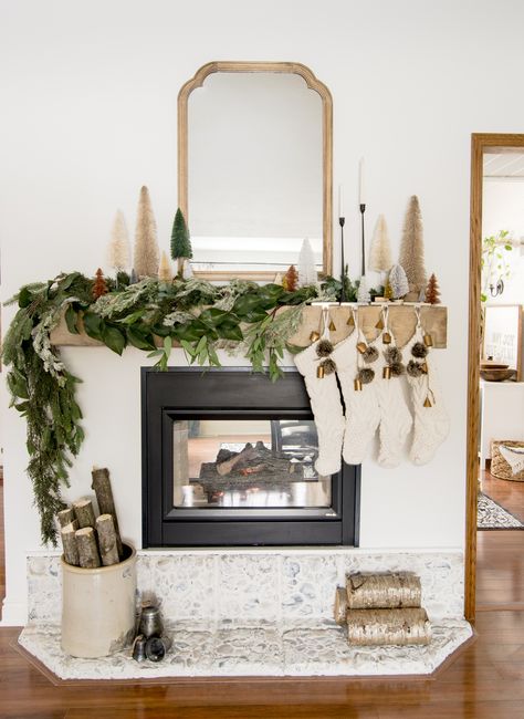 Do you want to create an interesting focal point with your Christmas mantel design? Learn how to layer Christmas mantel garland to make a statement. #fromhousetohaven #christmasmantel #christmasdecorideas #manteldecorideas Christmas Mantel Garland, Mantel Garland, Mantel Design, Christmas Fireplace Decor, Christmas Mantel, Christmas Mantel Decorations, Christmas Mantle, Christmas Fireplace, Minimalist Christmas