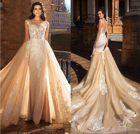 Gorgeous Custom Made Short Sleeve Detachable Ball Gown Wedding Dresses Bridal Gowns Lace Sweetheart Formal Dresses Wedding Dresses Low Back, Infinity Dresses, Detachable Train Wedding Dress, Baju Kahwin, Wedding Dress Low Back, Making A Wedding Dress, Green Princess, Custom Wedding Gown, Bridal Gowns Vintage