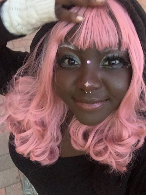 Kawaii Pink Makeup Looks, Black Gyaru, Fairy Makeup, Pink Makeup, Hair Black, Cute Makeup, Makeup Inspo, Pink Hair, Cute Hairstyles